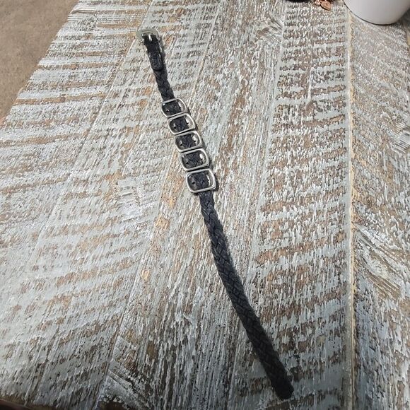 Vintage 1994 Brighton Roped Heart Braid Bandit Brown Silver Buckle Bracelet 11" - Picture 8 of 9